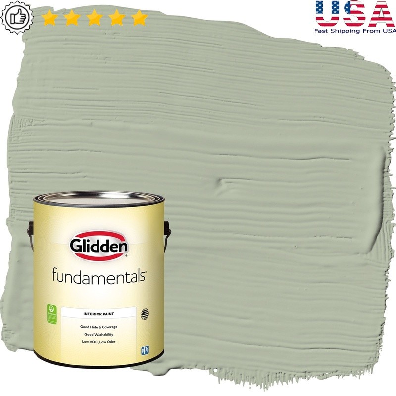 Light Sage Interior Paint Semi-Gloss Low VOC Quick Dry Excellent Coverage 1 Gal