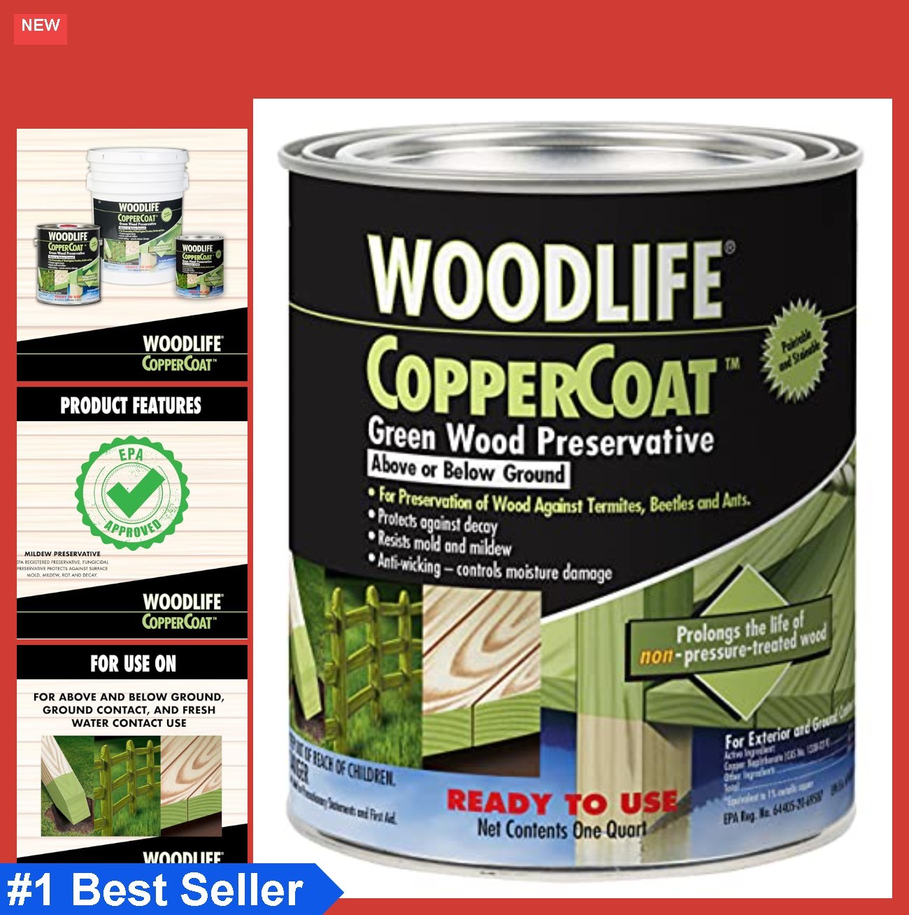 Wood Preservative Quart Exterior Wood Protector Termite Rot Decay Below Ground