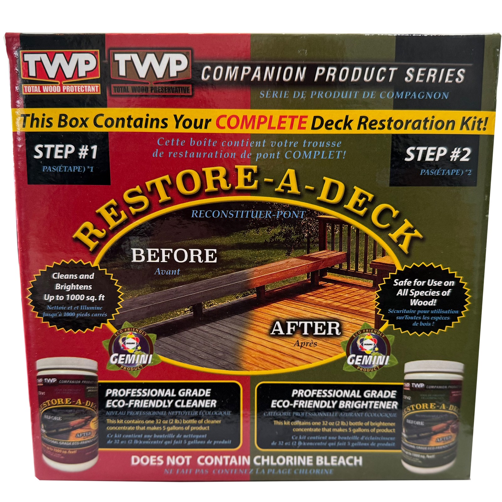TWP Restore-A-Deck Kit Professional Wood Deck Cleaner & Brightener