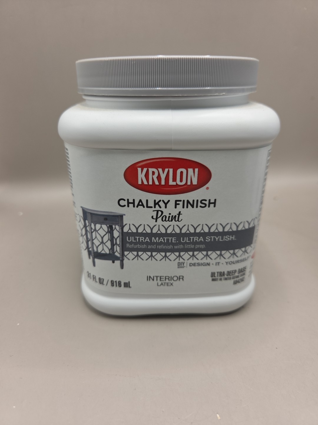 1 Qt Krylon Chalky Finish Paint Ultra Matte Interior Latex Ultradeep Base Not…