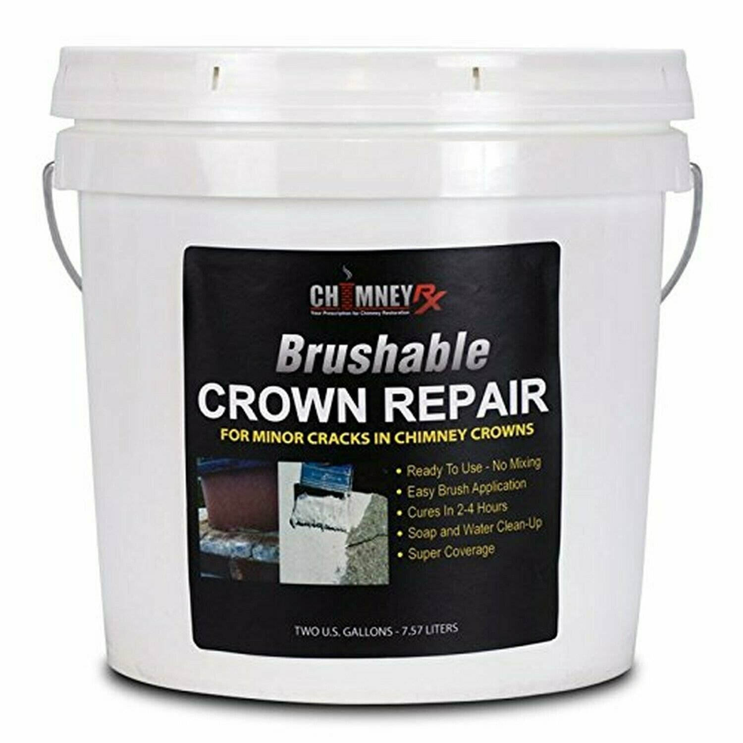 CHIMNEYRX Brushable Chimney Crown Repair, 2 Gallon