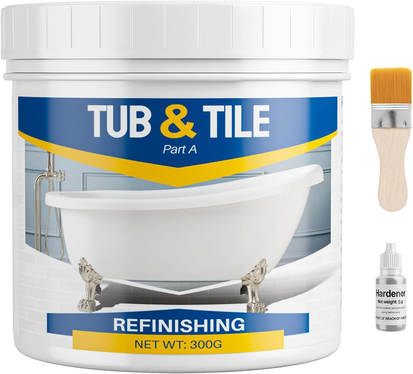 Tub and Tile Refinishing Kit, 10.6Oz Bathtub Refinishing Kit with Tools, DIY Tub