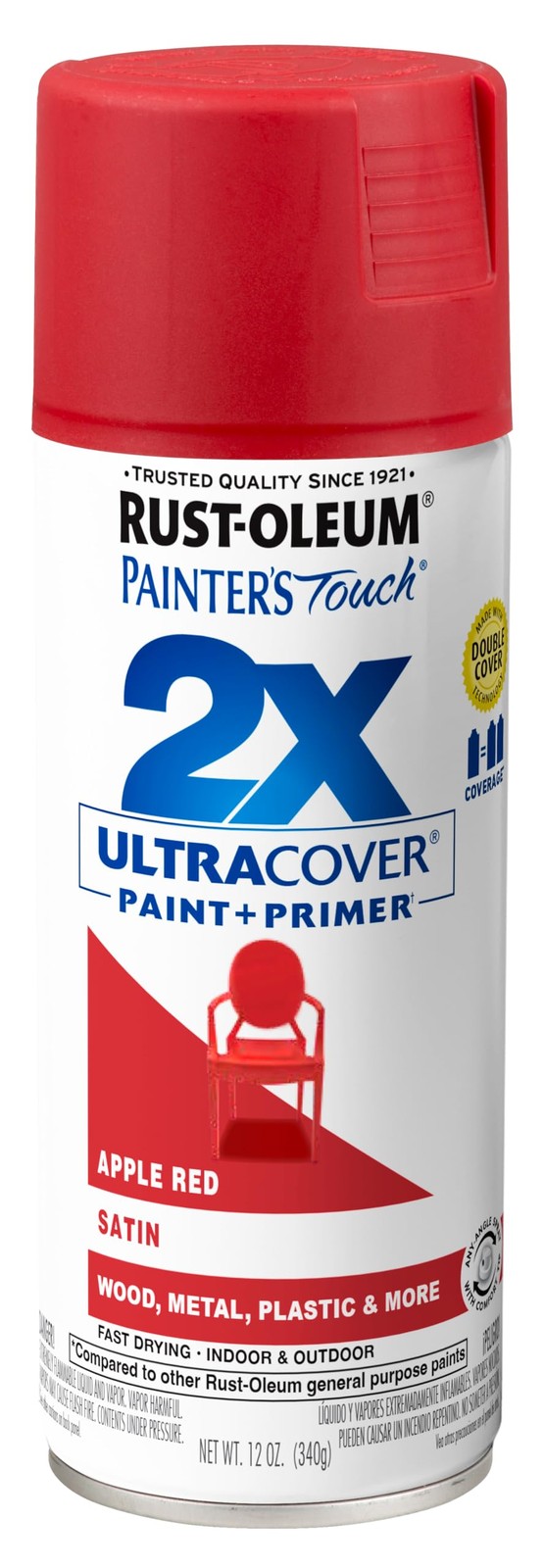 Satin Apple Red Paint 12 Ounce Oil Based Low Odor Interior Exterior Coverage
