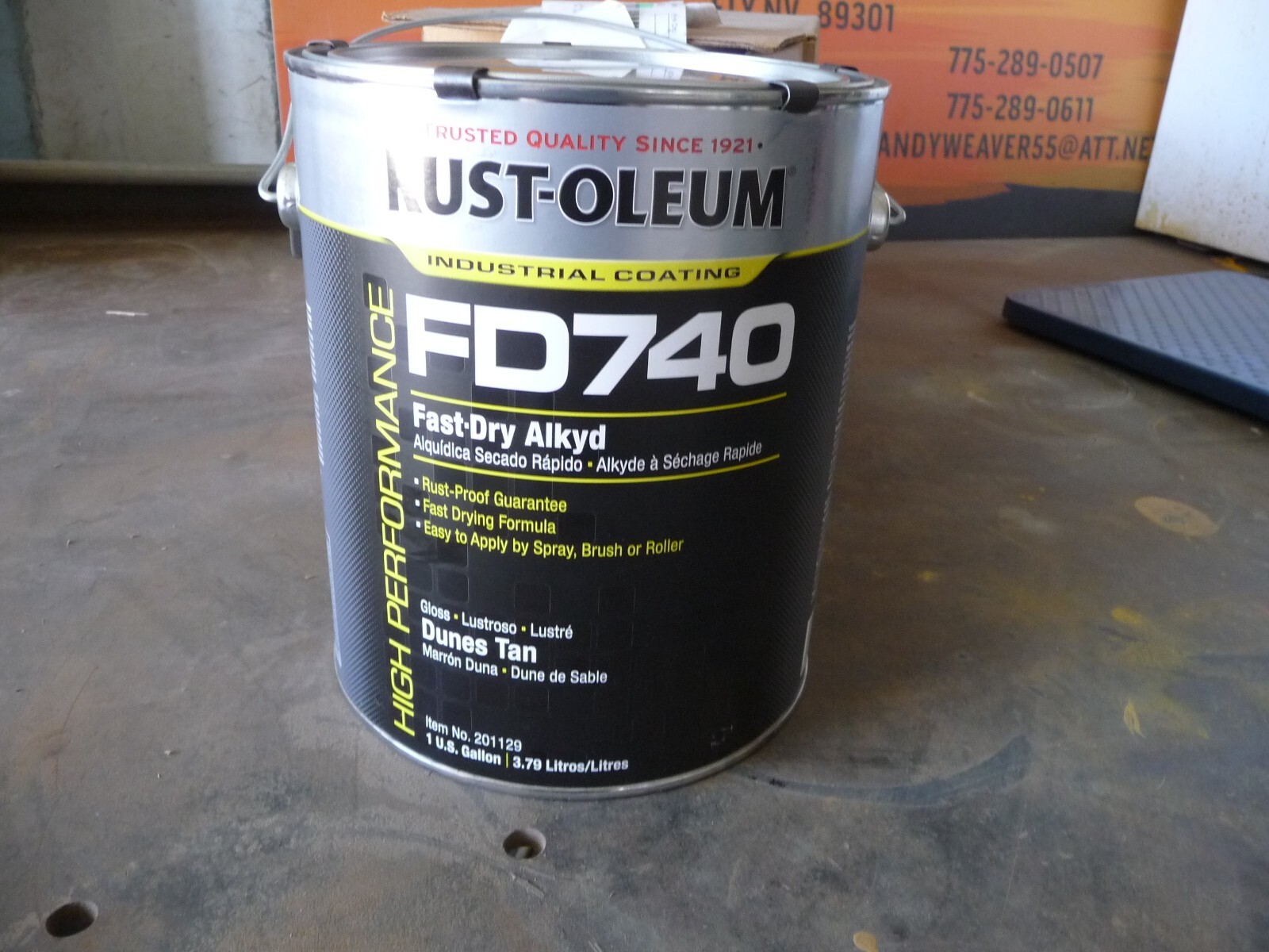 Lot of 2–RUST-OLEUM 201129 FD740 Fast Dry Alkyd Dunes Tan, 1 Gal