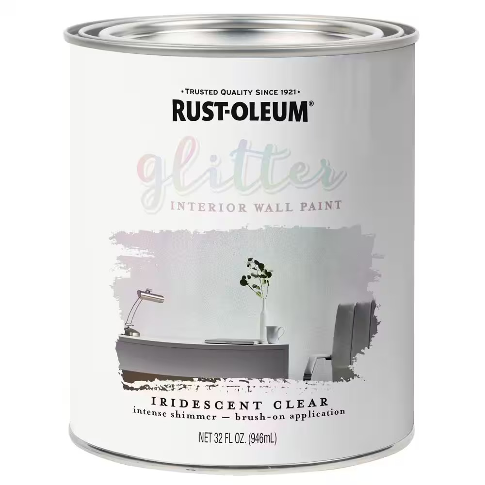 Rust-Oleum Specialty Decorative Iridescent Clear Glitter Paint 1 qt. (2-Pack)