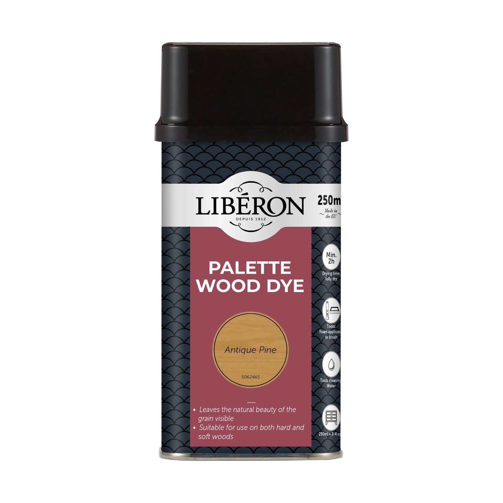 Liberon Palette Wood Dye Water-Based Antique Pine 250ml Tin – Natural Grain Tint