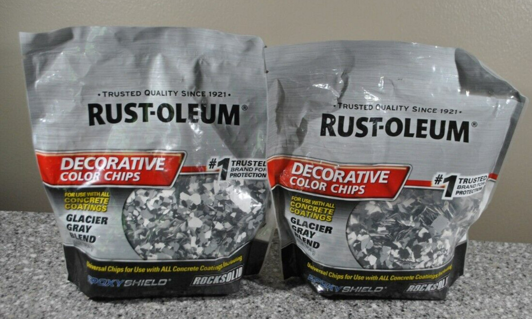 2~Rust-Oleum 312449 Decorative Color Chips Glacier Gray Blend 1 lb/each New