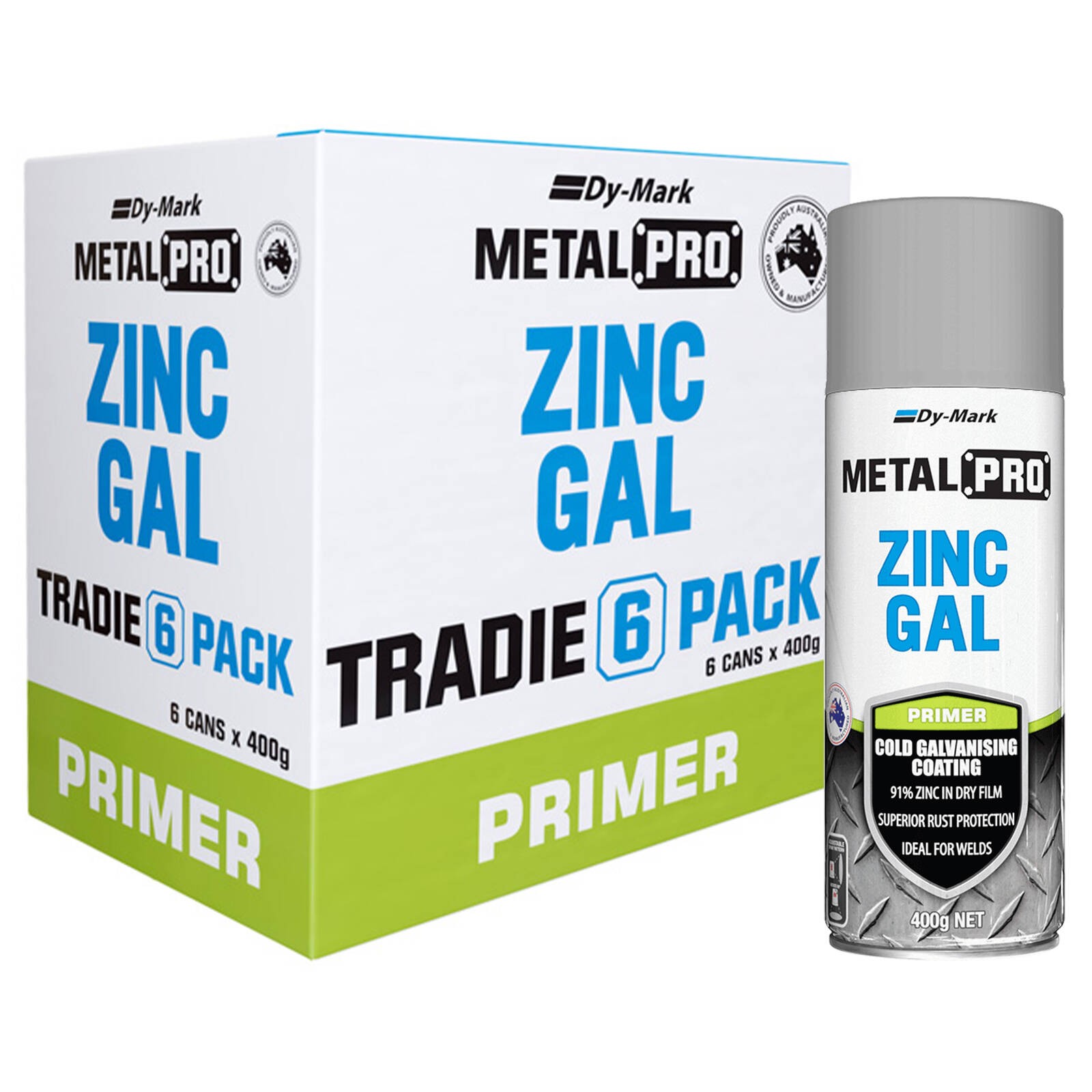 Dy-Mark 400g Zinc Gal Metal Paint Trade Pack – 6 Pack
