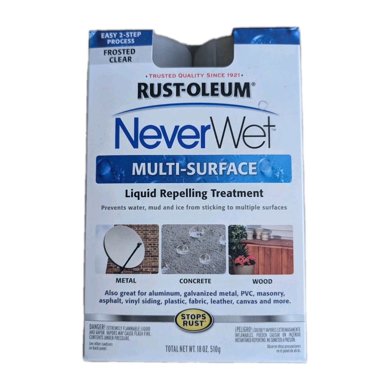 Never Wet Rust-Oleum Multi-Surface Liquid Repelling Treatment Kit Frosted Clear
