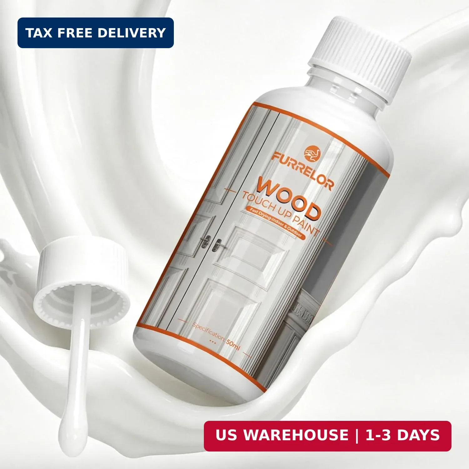 Wood Touch Up Paint, 1.7 Fl Oz White Repair Paint for Wood,Quick Dry&Waterproof,
