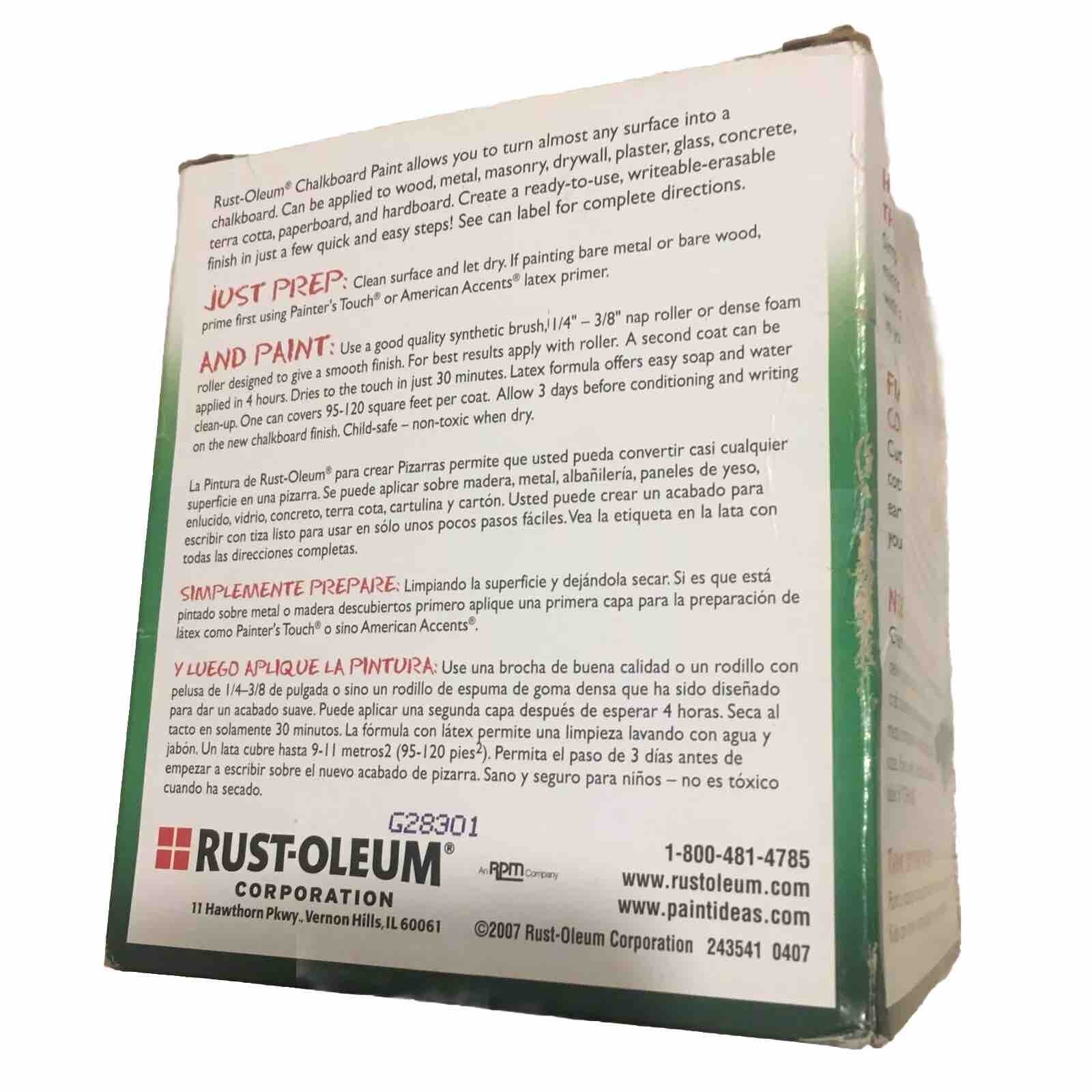 Black, Rust-Oleum Specialty ChalkBoard Paint Flat, Quart NEW
