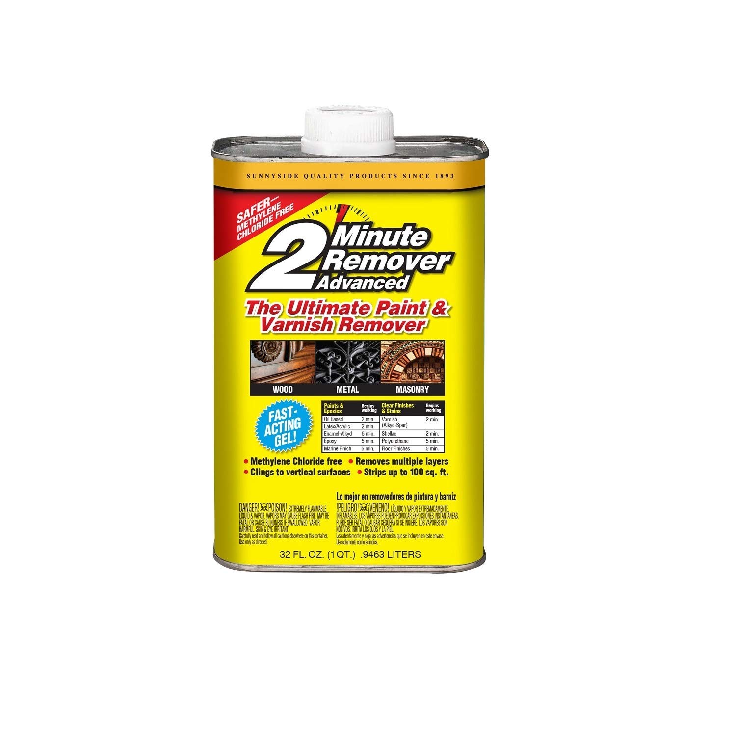 Sunnyside 63432 2-Minute 32 Fl Oz (Pack of 1), 2 Minute Remover Advanced Gel
