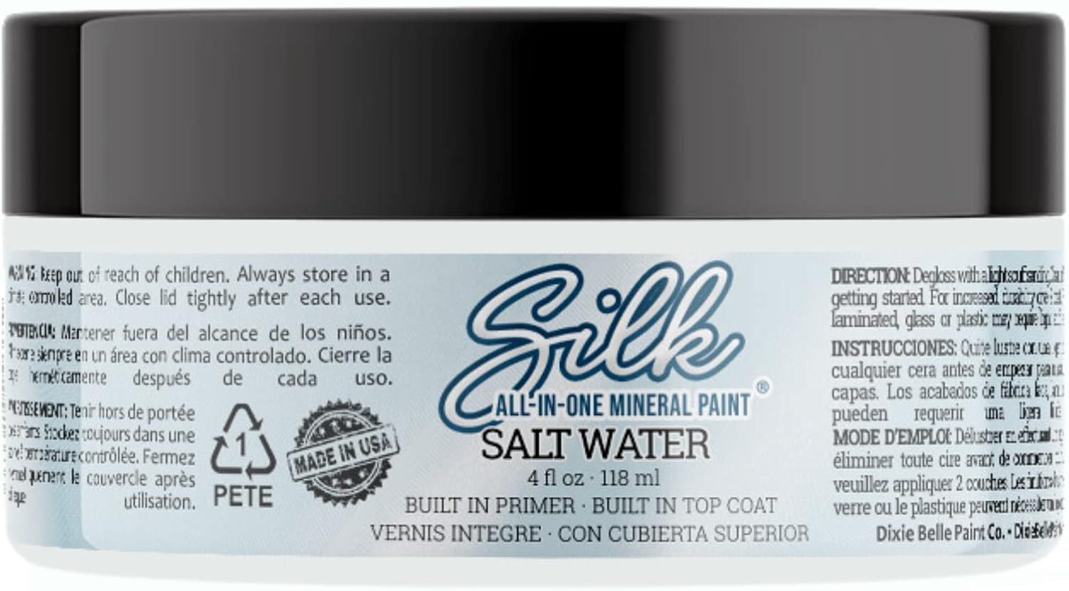 Dixie Belle Silk All-In-One Mineral Paint – Anchor (16 Fl Oz) – Black Water Base