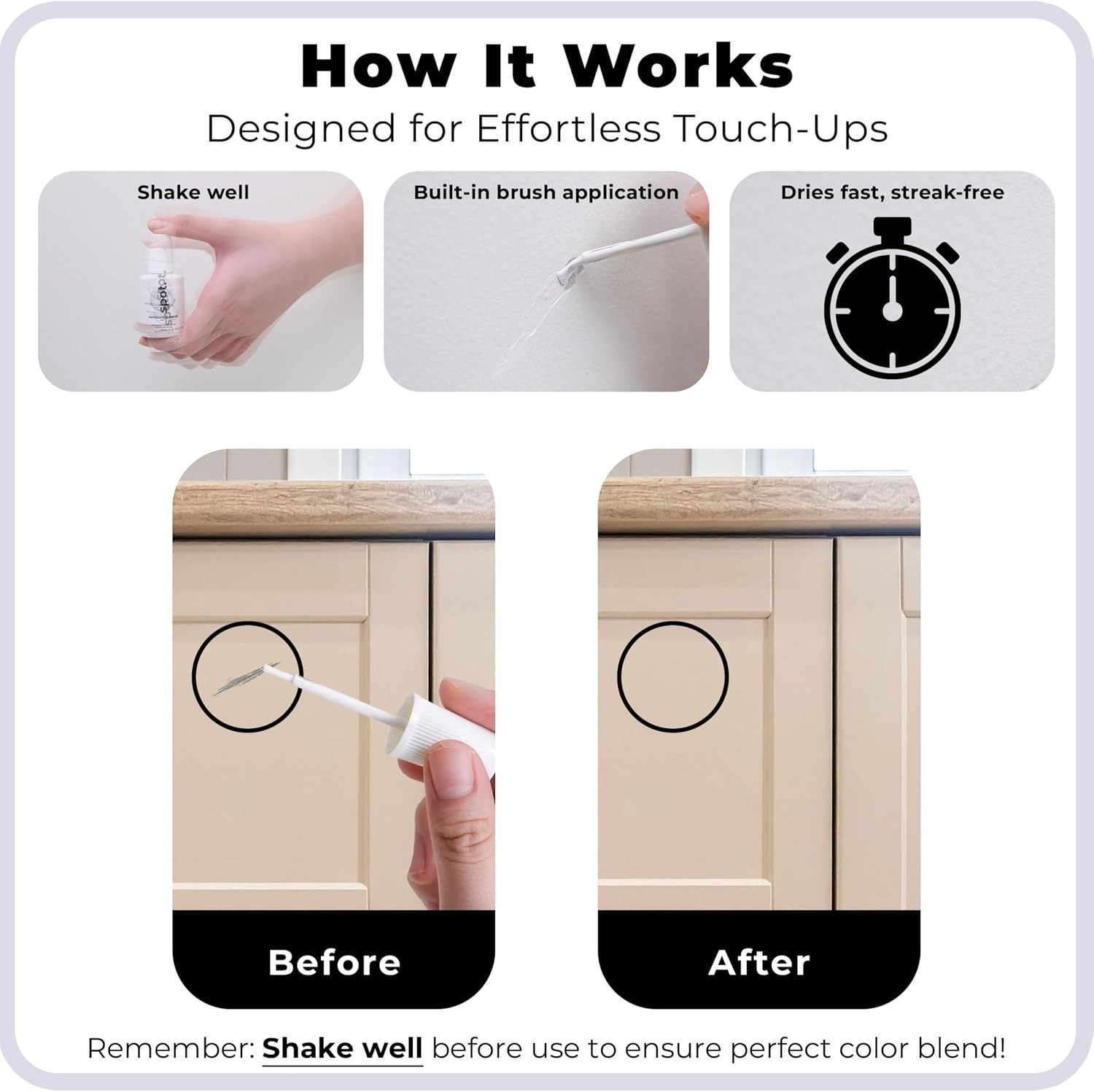 Touch-Up Paint | Matte Finish for Cabinets, Walls, Doors & Furniture | Multi-…