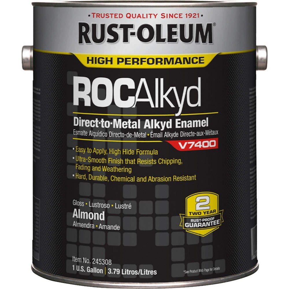 RUST-OLEUM 245308 Alkyd Enamel Paint,1 G,Almond 2ZLF8