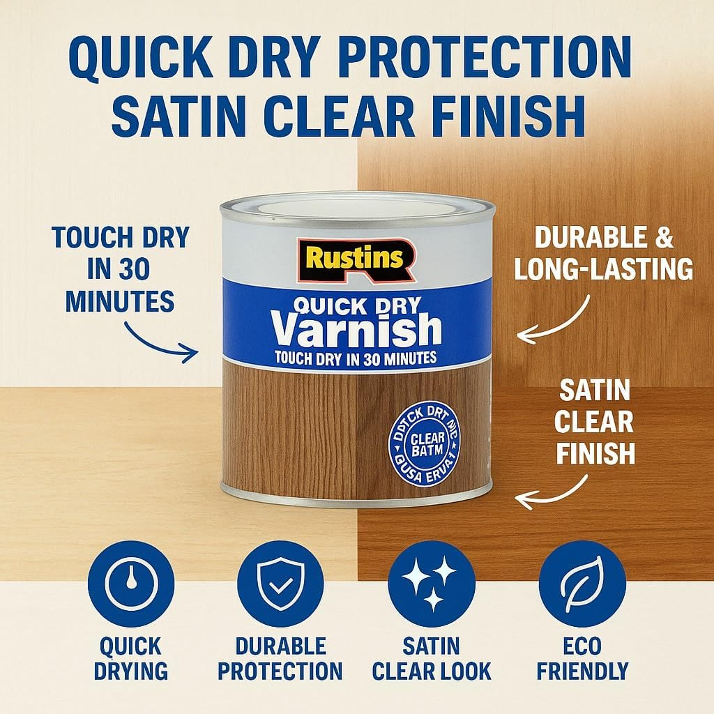 Quick Dry Varnish, Satin Clear, 250 Ml