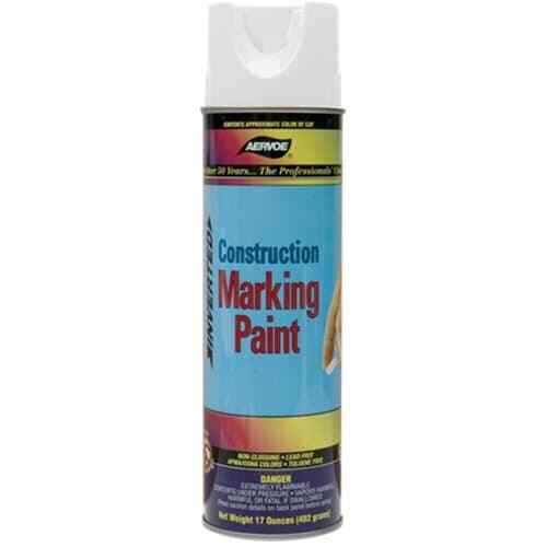 Aervoe 255 20-Oz Lead-Free Non-Clogging Construction Marking Paint Spray, White