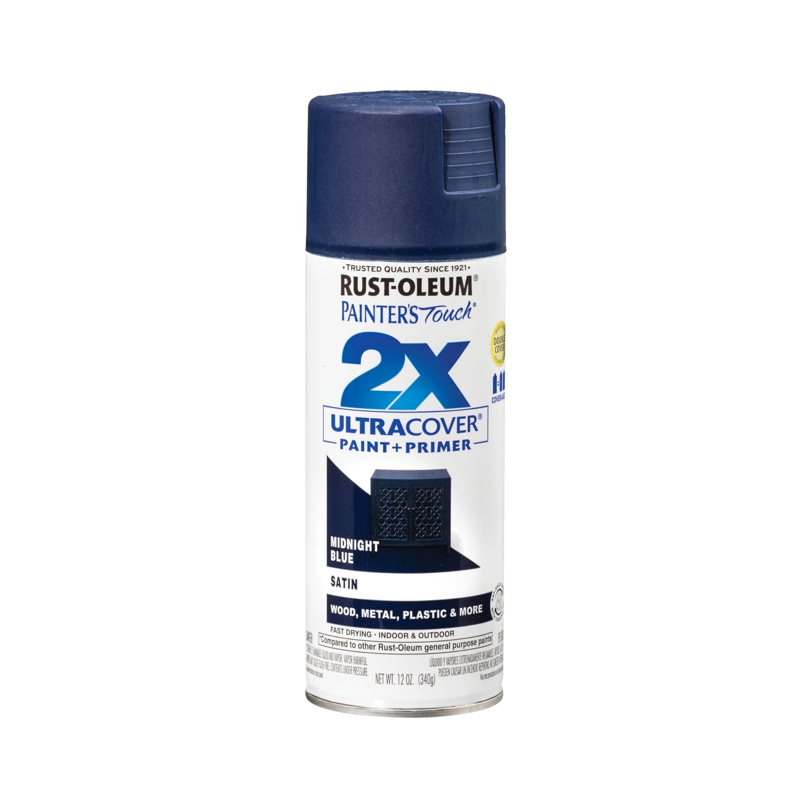 Rust-oleum Painter’s Touch 2X Ultra Cover Satin Midnight Blue Spray Paint 12Oz