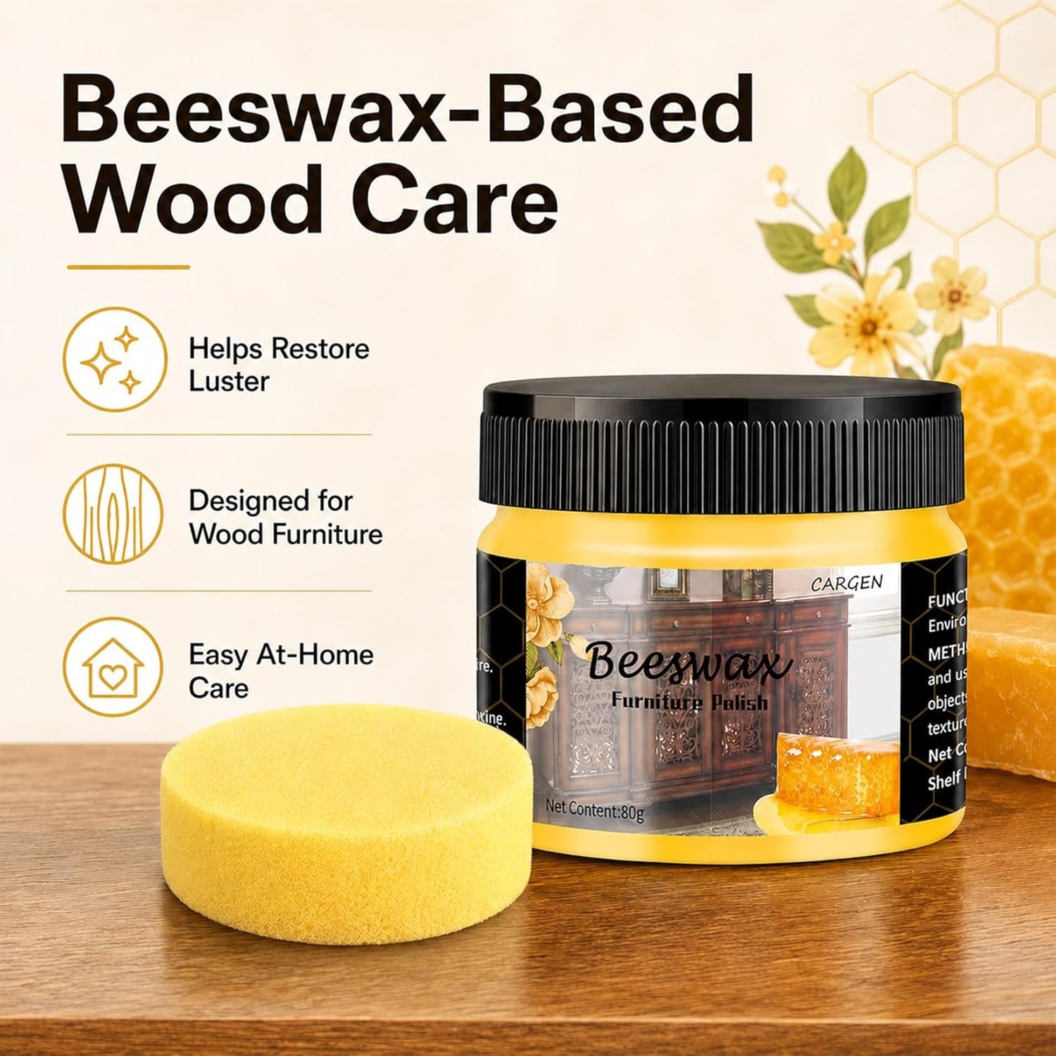 Deep Conditioning Beeswax Cleaner – 3 Pack for Furniture, Cabinets & Floors