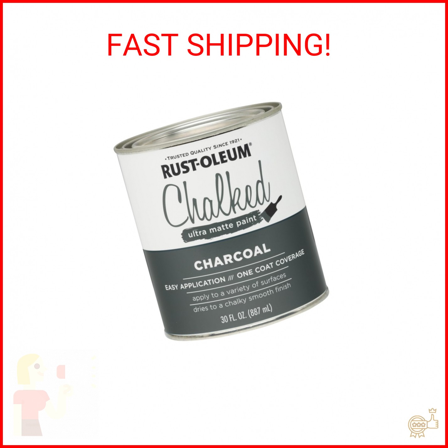 Rustoleum 285144 30 Oz Charcoal Chalked Ultra Matte Paint