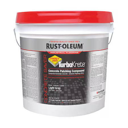 Rust-Oleum 253479 Concrete Repair Compound, Pail, Gray, Turbokrete