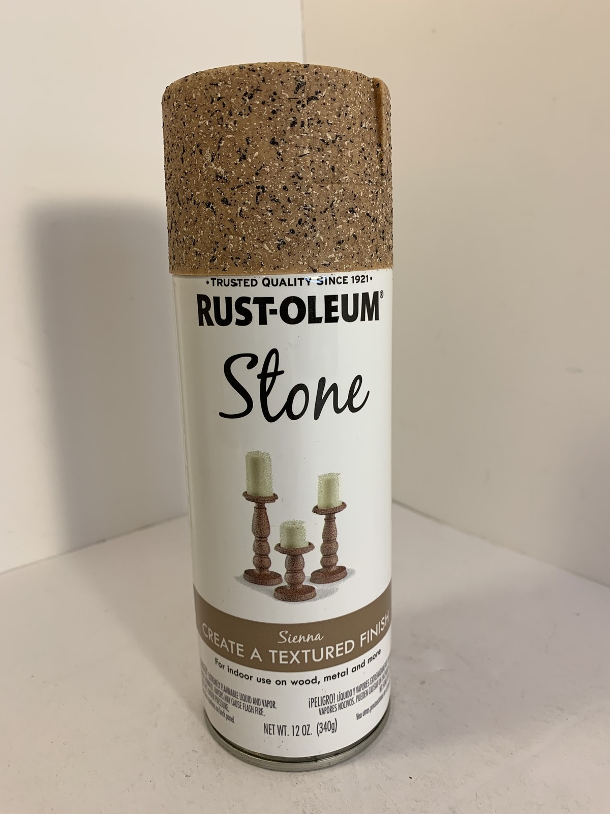 Rust-Oleum Stone Textured Finish Spray Paint – Sienna – 12 oz – Indoor Use