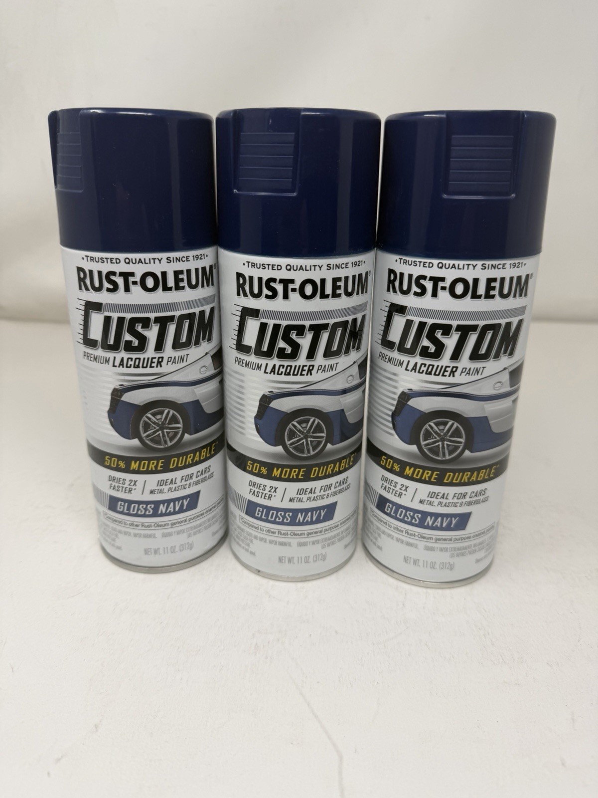 3 pack Gloss Navy Rust-oleum Custom Premium Lacquer Paint @ 11oz. Each