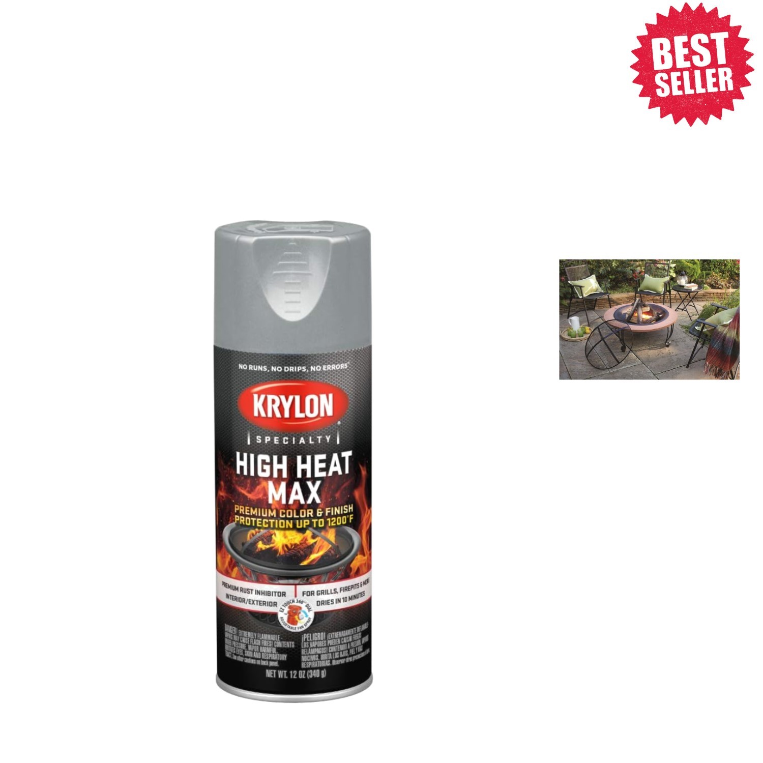 Fast-Drying High Heat Max Aluminum Paint – 12oz, Ideal for Metal Heat Appliances
