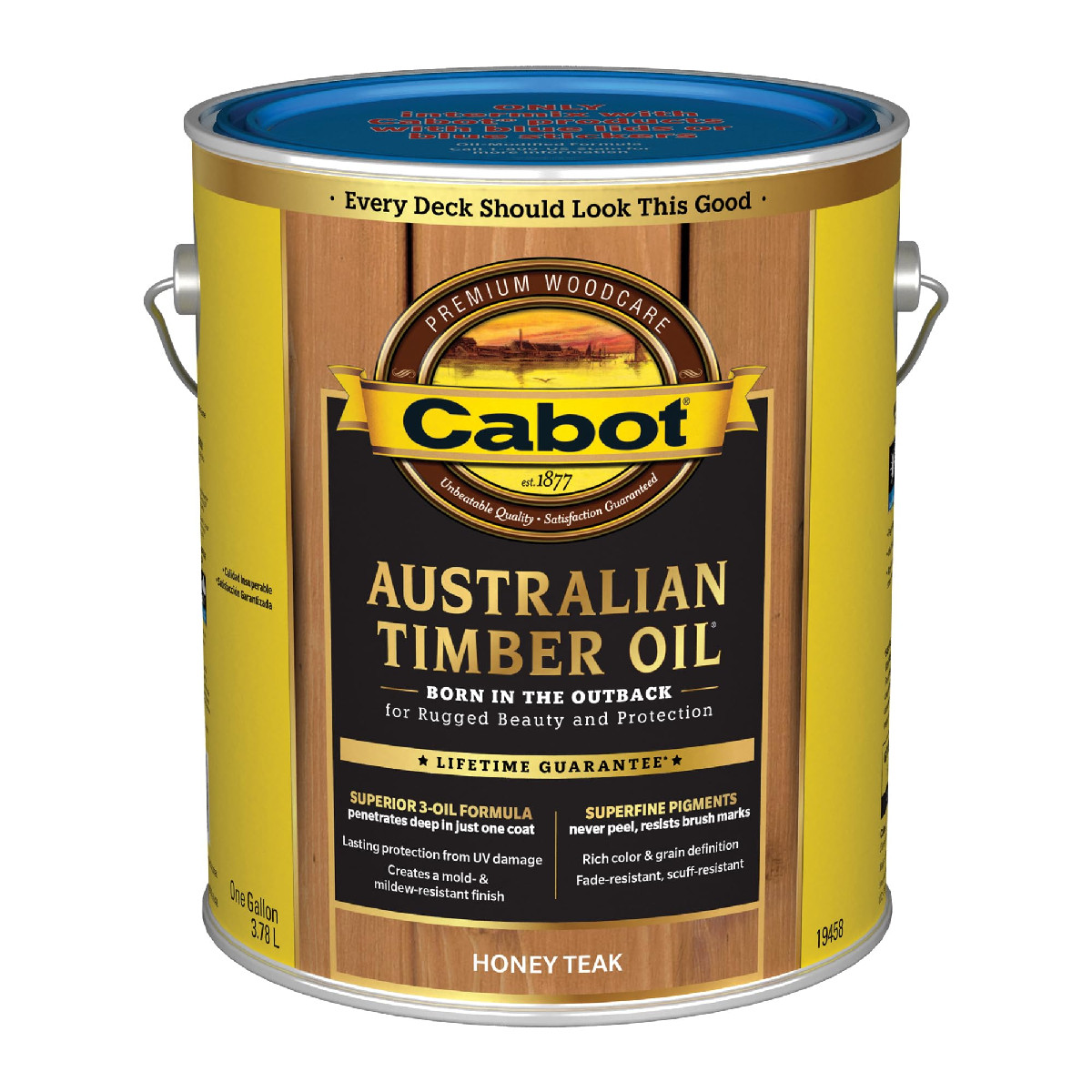 Cabot 140.0019458.007 Australian Timber Oil Water Reducible Translucent Honey