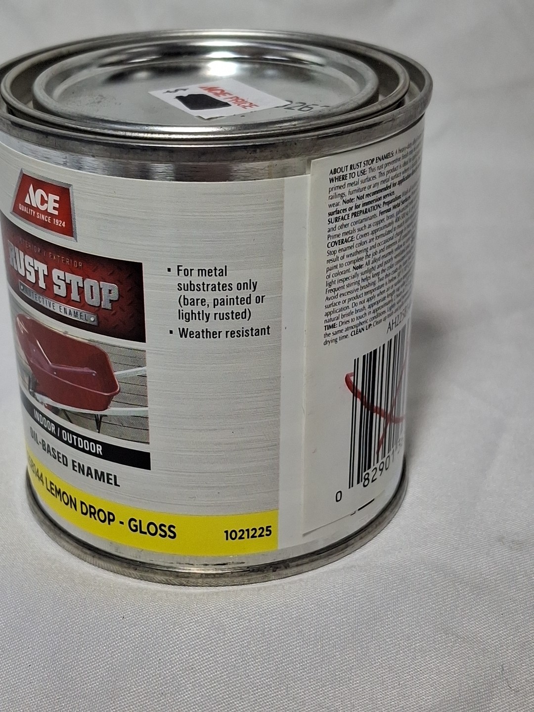 ACE RUST STOP Protective Enamel Paint Stops Rust, 8-Ounce, Lemon Drop Yellow