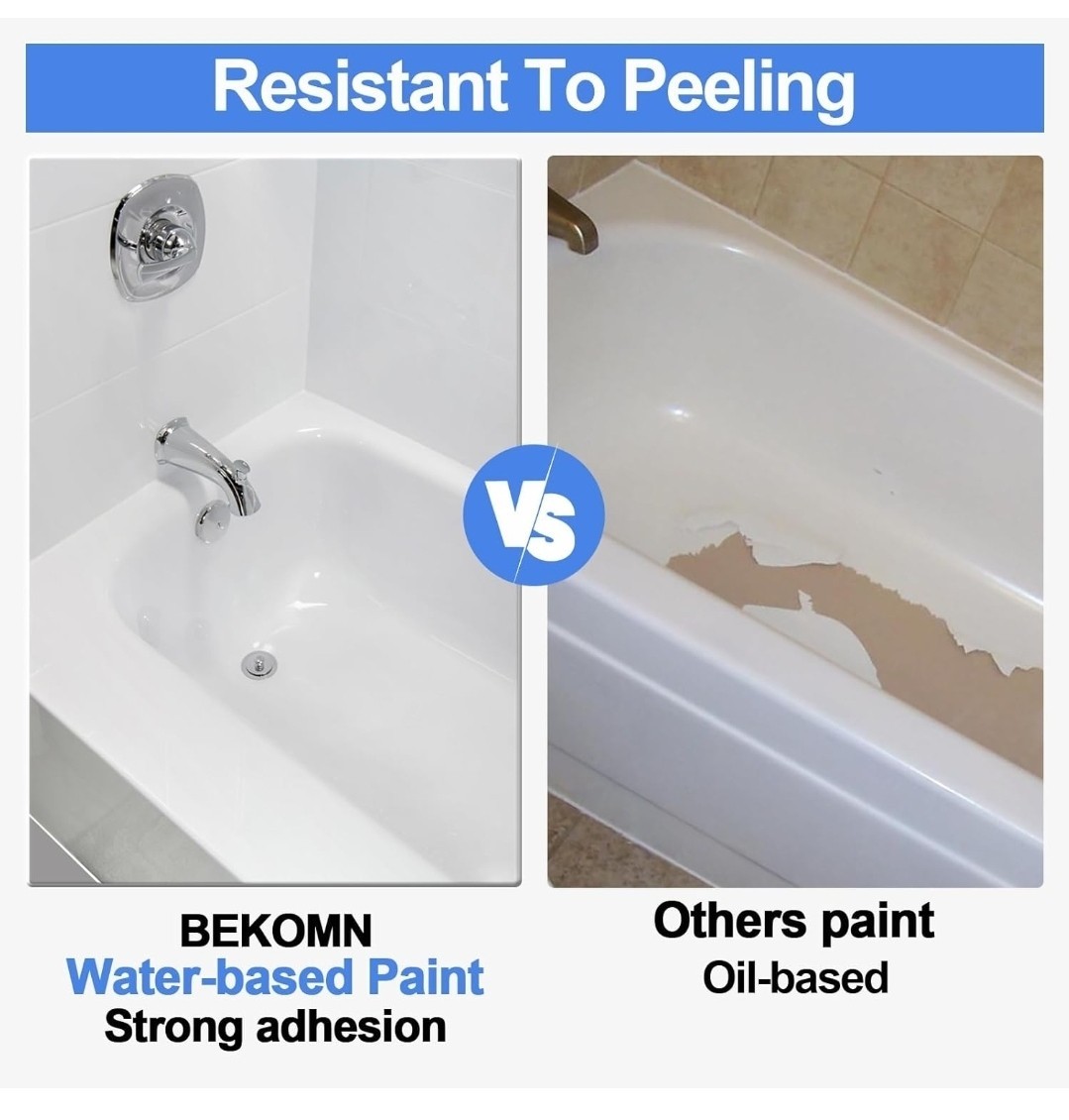 32Oz White Ceramic tub and tile Paint Refinishing DIY Kit Bathtub Bathroom