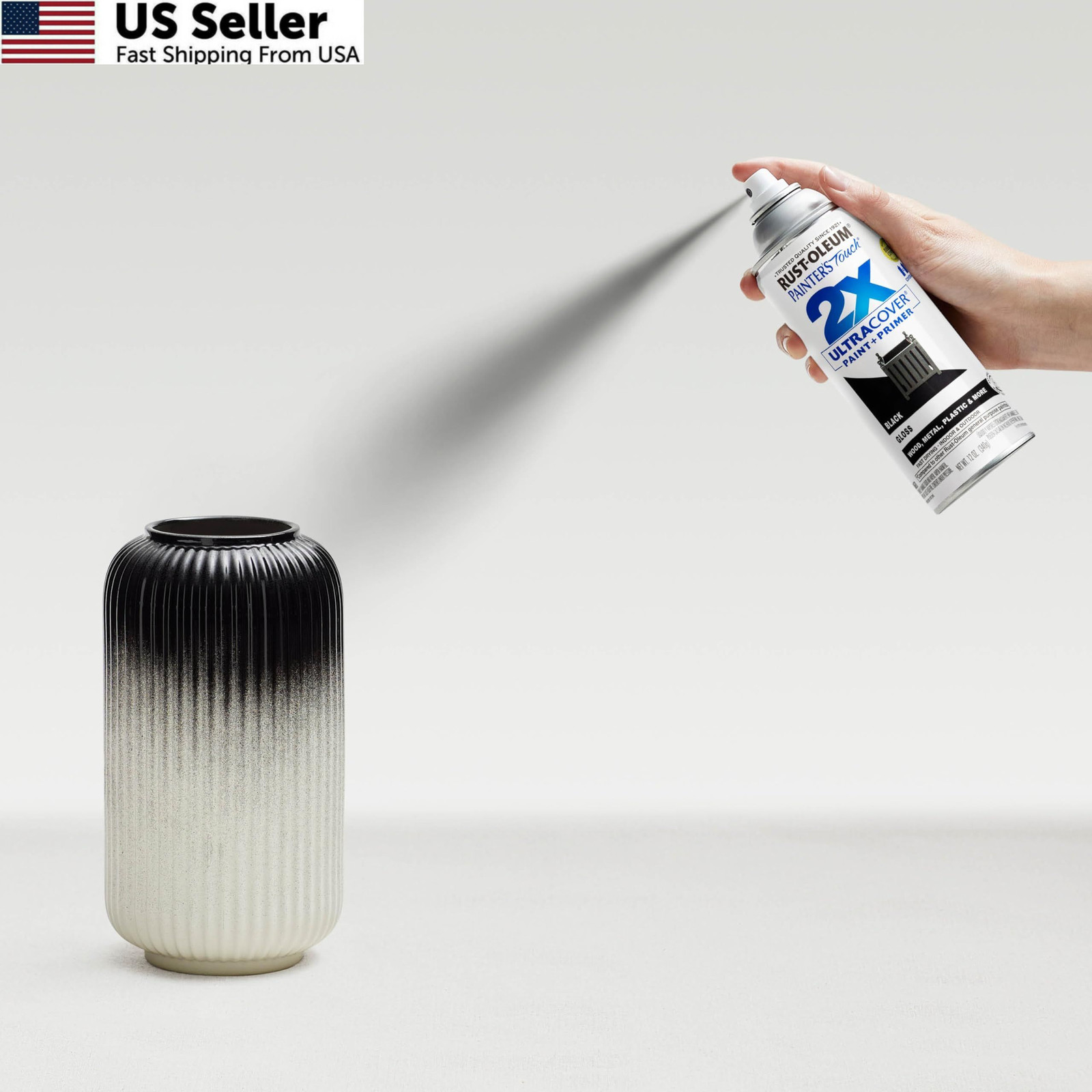 Rust-Oleum 249122 Painter’s Touch 2X Ultra Cover Spray Paint 12oz Gloss Black