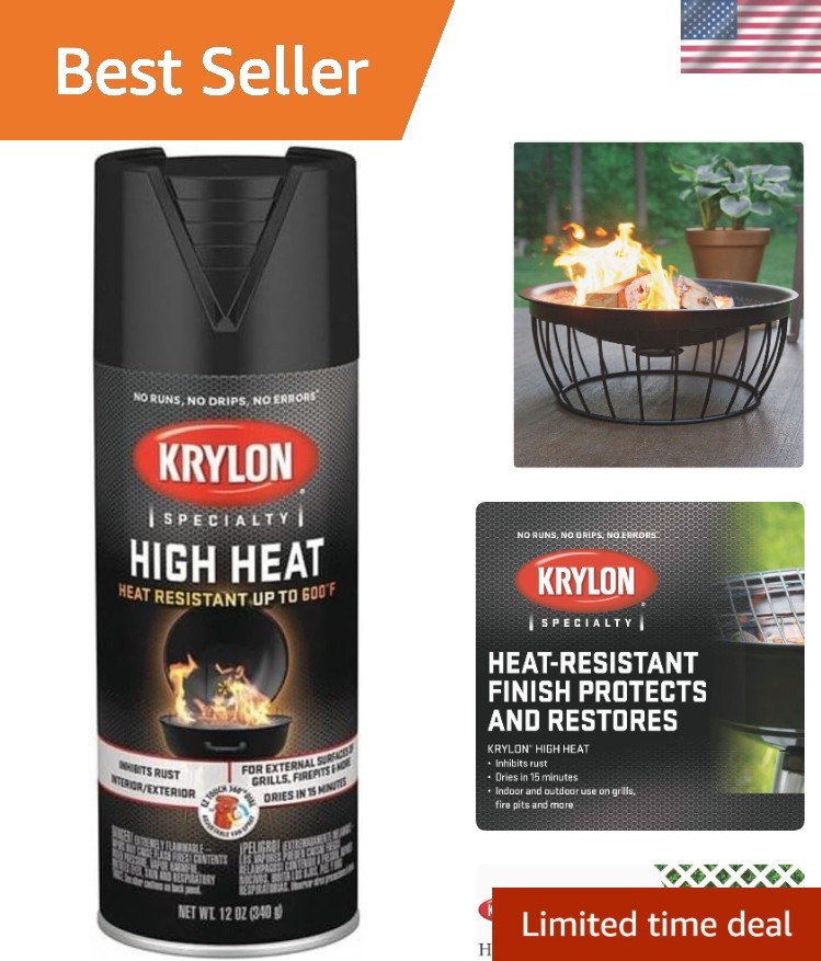 High Heat Resistant Satin Black Spray Paint – 12 Oz for Interior/Exterior Use