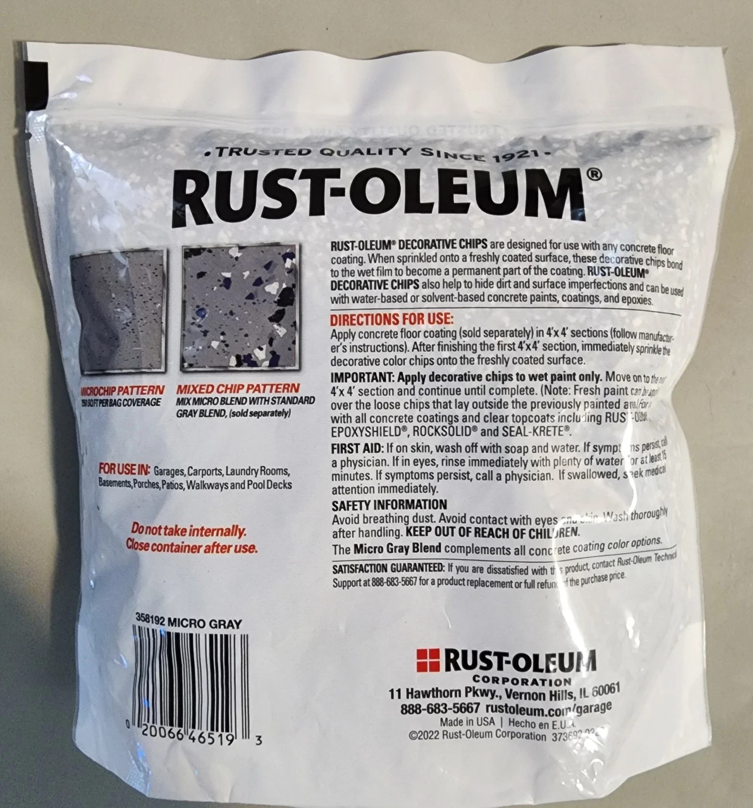 Rust-Oleum 1 lb. Micro Blue/Gray Decorative Color Chips For Paint