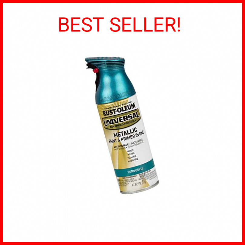 Rust-Oleum 330480 Universal All Surface Metallic Spray Paint, 11 oz, Turquoise