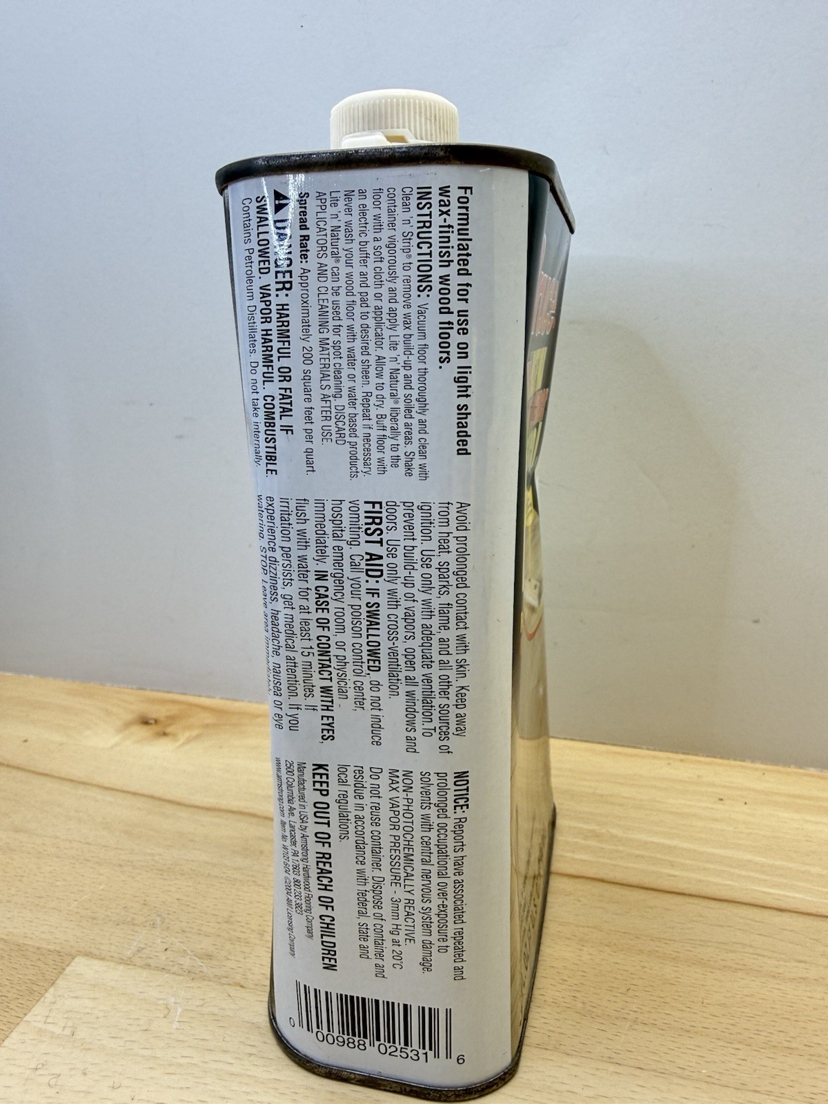 Bruce Lite ‘n’ Natural Liquid Paste Wax Cleaner Hardwood Floors 32 fl oz B