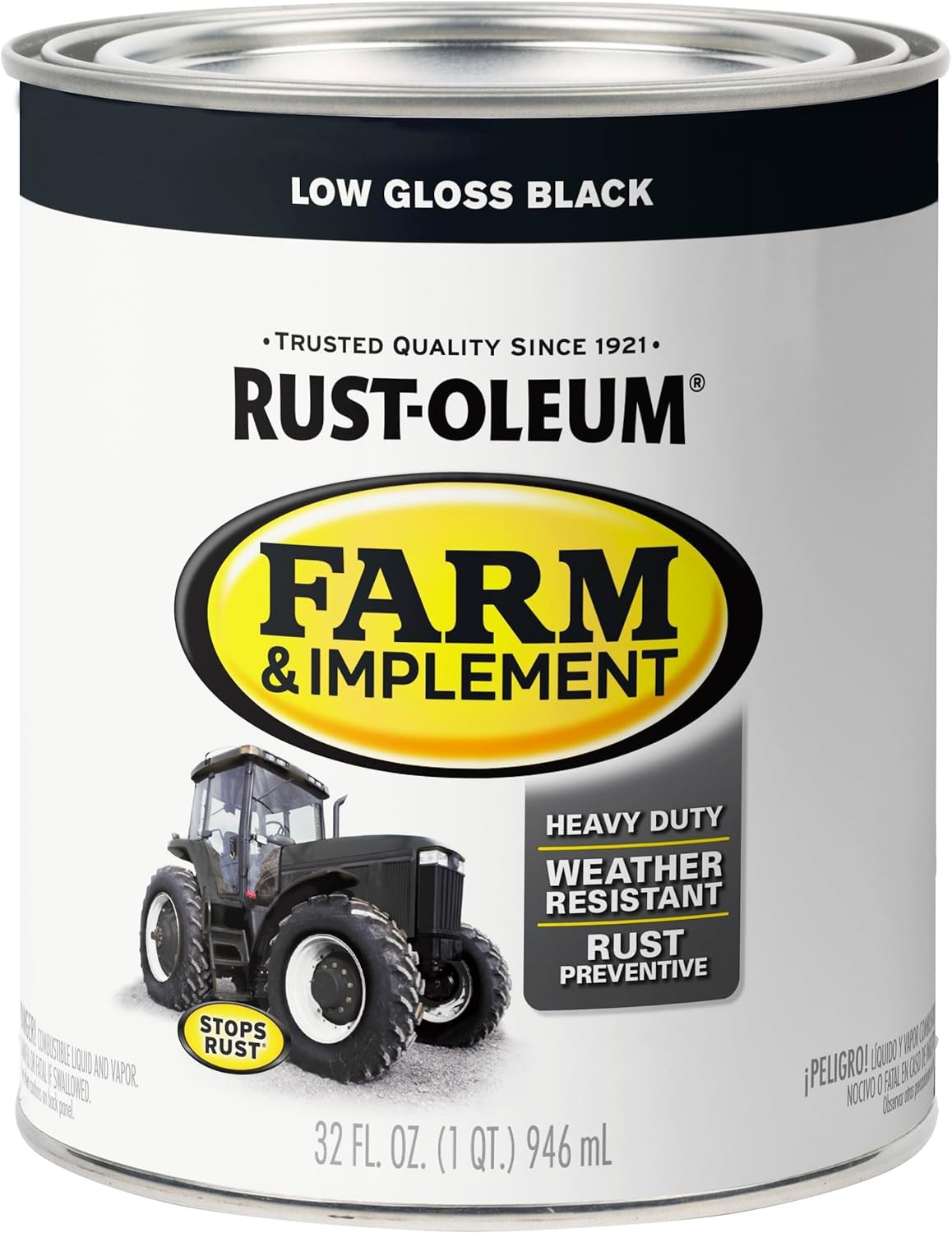 Farm Implement Enamel Paint Low Gloss Black Quart 2 Pack Durable Finish