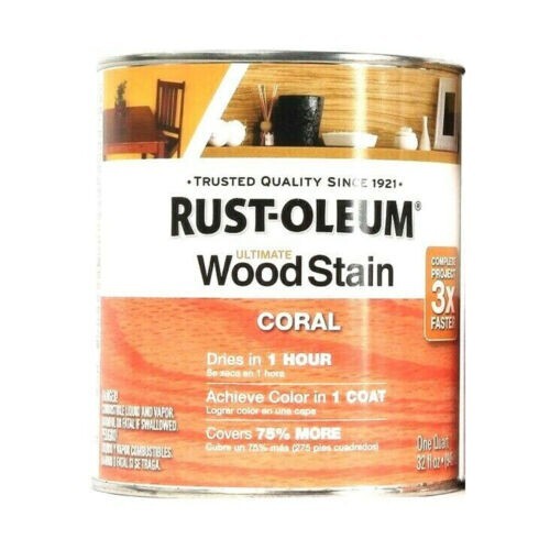 Rustoleum 32 Oz Ultimate Wood Stain One Coat Coral Dries In 1 Hour FREE SHIPPING