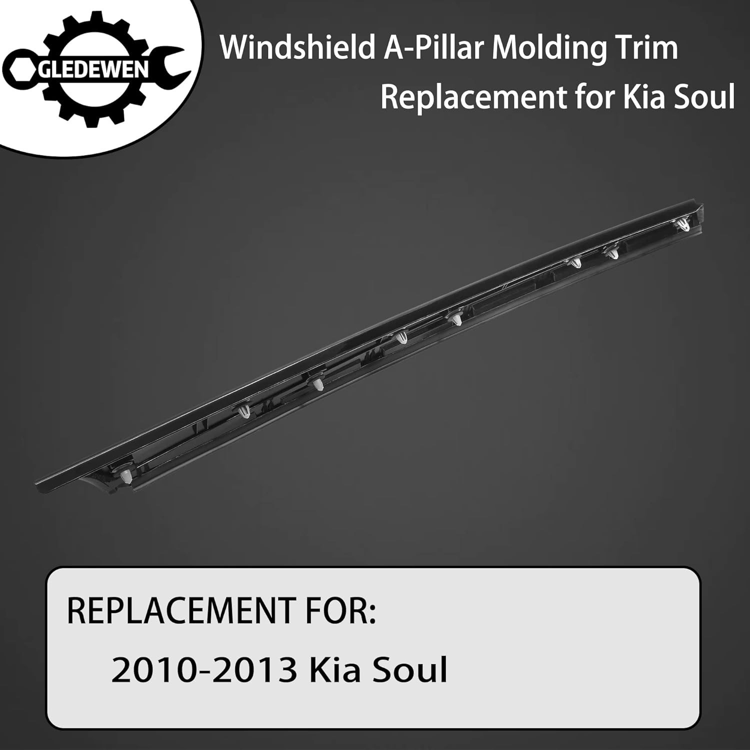 Windshield A-Pillar Trim Molding Set, Compatible with Kia Soul 2010 2011 2012 20