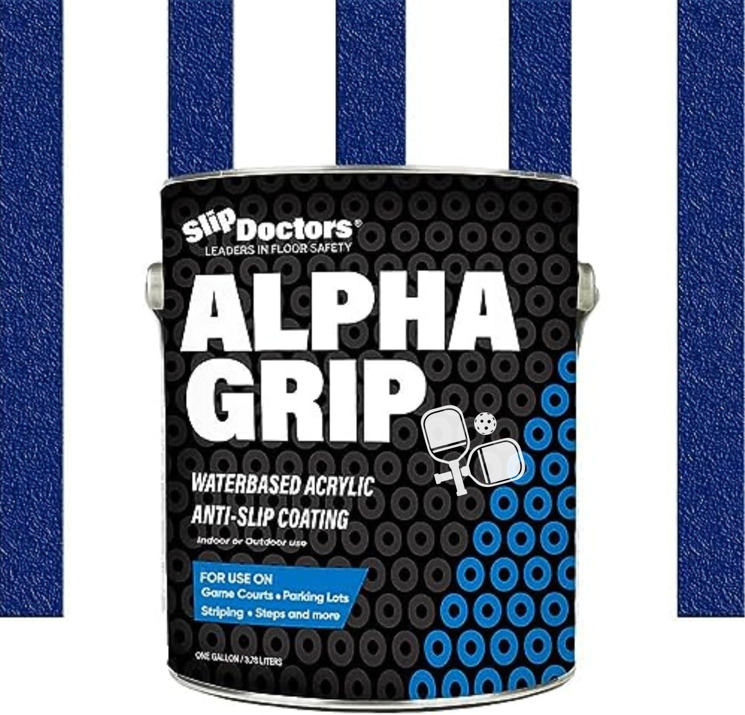 Alpha Grip Pickleball Court Paint – Non-Skid Coating, 1 Gallon, Blue