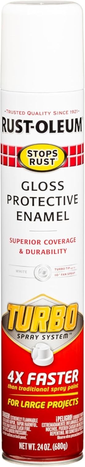 6 Pack Rust Oleum Stops Rust Turbo Spray Paint Gloss White 24 oz Automotive