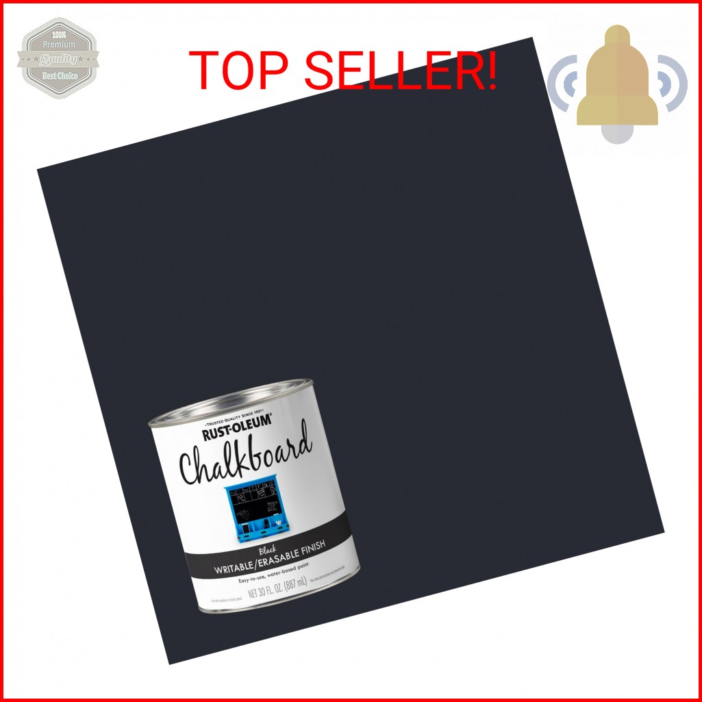 Rust-Oleum 206540 Chalkboard Brush-On Paint, 30 oz, Black