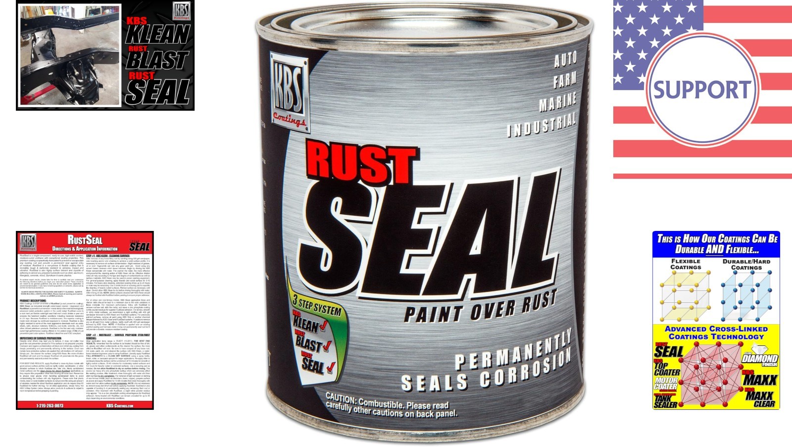 Satin Black RustSeal – 1 Quart, Waterproof Rust Prevention for Metal Surfaces