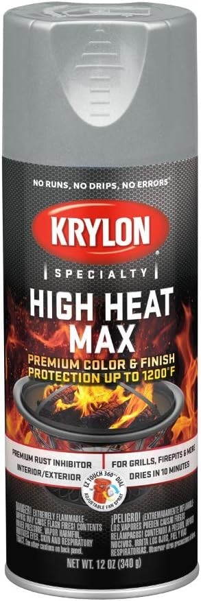 Kyron High Heat Max Aluminum Paint, Gloss – 12 oz, Rust Resistant Formula