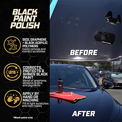 Graphene + Ceramic Black Paint Polish with Sio2, 1 Year Coating for