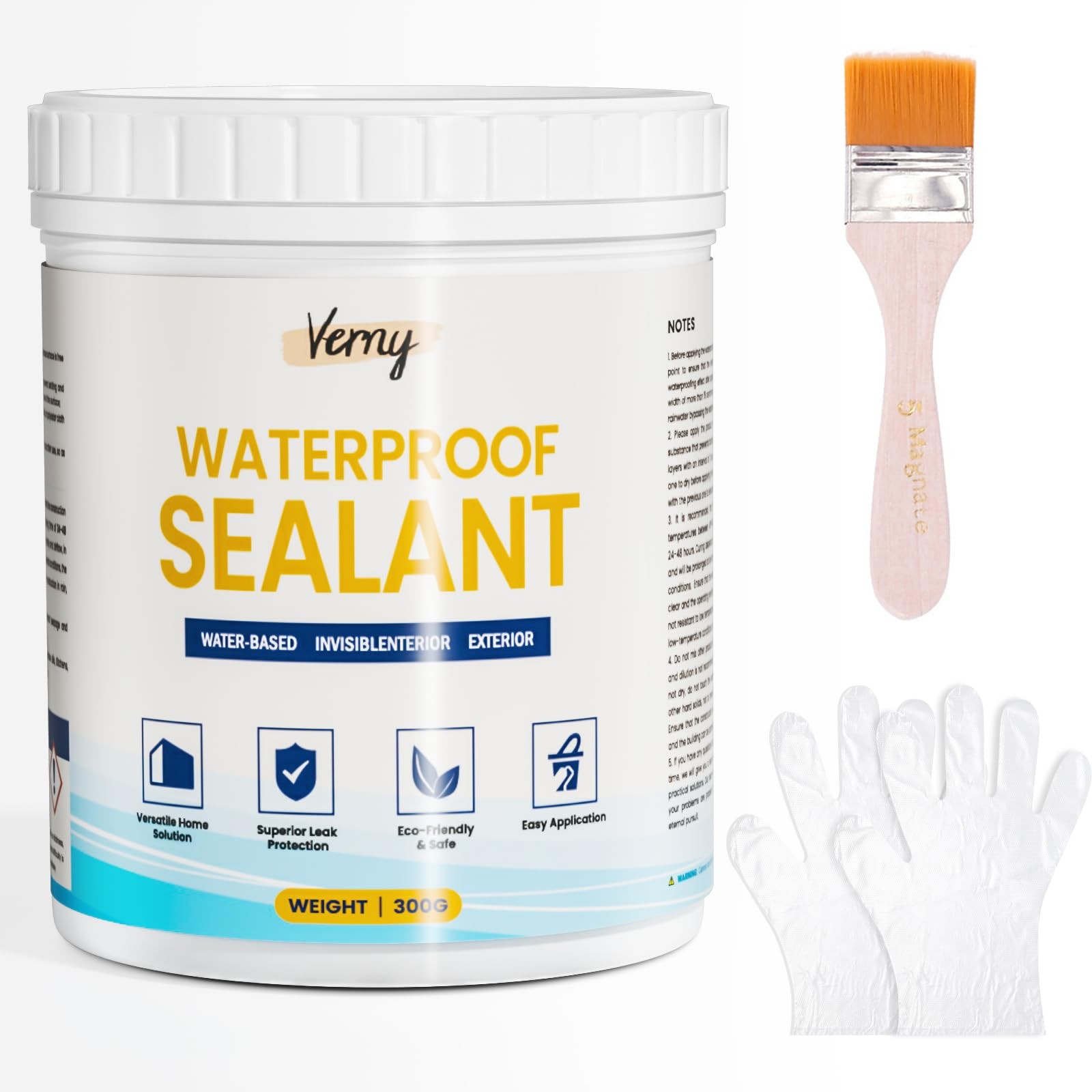 Water-Based Transparent Waterproof Sealant, 10.5 fluid ounces, Clear