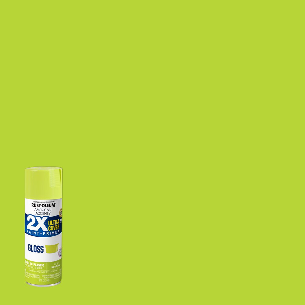 Multi-Surfaces 2X Ultra Cover Gloss Key Lime Spray Paint & Primer Smooth Look