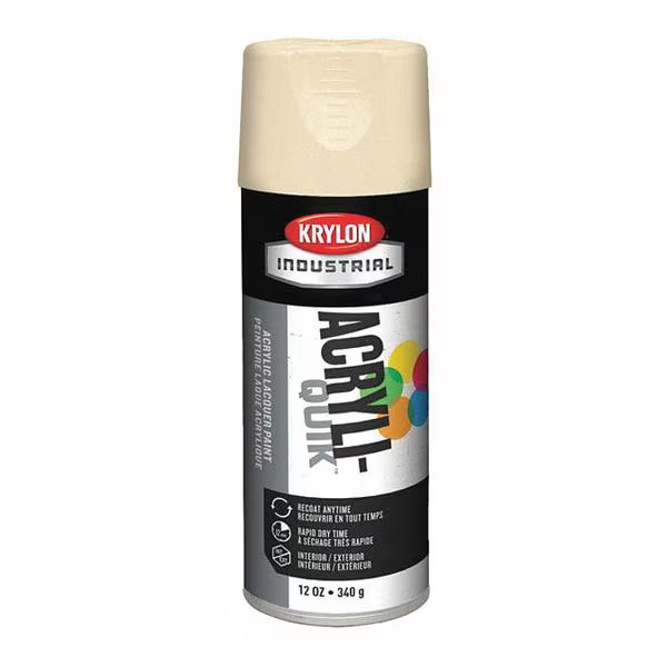 Industrial Spray Paint, Almond, Gloss, Solvent, 12 oz K01506A07 Industrial