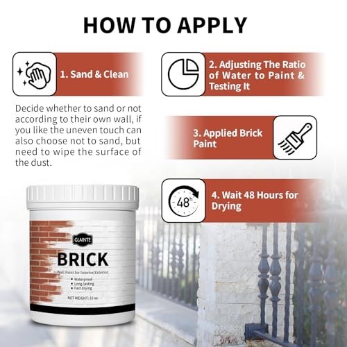 Brick Transformation Paint Kit for Fireplaces, Walls & Concrete – 16 oz White