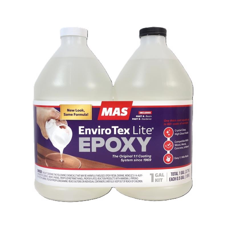 EnviroTex 2128 Lite Pour-On Epoxy Coating High Gloss Finish 128 oz. (Pack of 2)